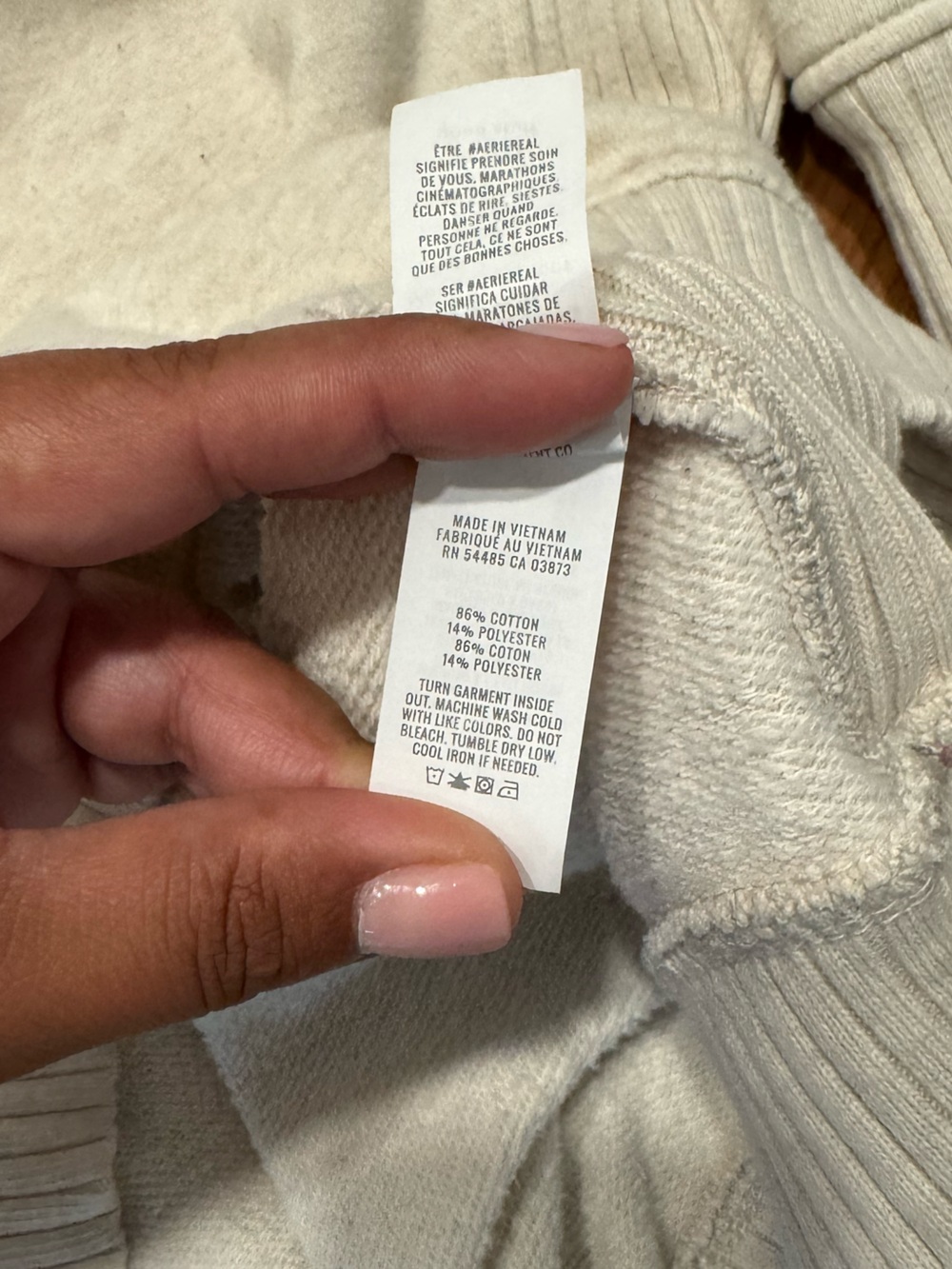 Aerie Oversized Crewneck Sweatshirt Oatmeal Heather XL - Picture 3 of 4